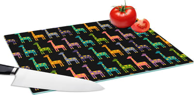 Glazen Snijplank - 39x28 - Regenboog - Giraffe - Meisje - Patronen - Kinderen - Snijplanken Glas