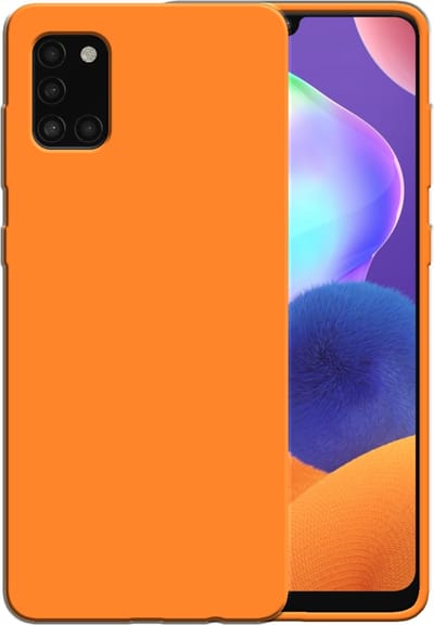 Smartphonica Siliconen hoesje voor Samsung Galaxy A31 case met zachte binnenkant - Oranje geschikt voor Samsung Galaxy A31