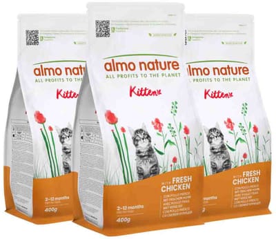 Almo Nature Kattenvoer Droog Life Maintenance Kitten Kip & Rijst - 3 x 400 gr - Voordeelverpakking