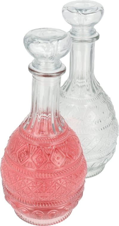Whiskey karaf 1 Liter - whiskey en limonade decanter set van 2 - luxe baraccessoires voor Koken Tafel Tafelaccessoires