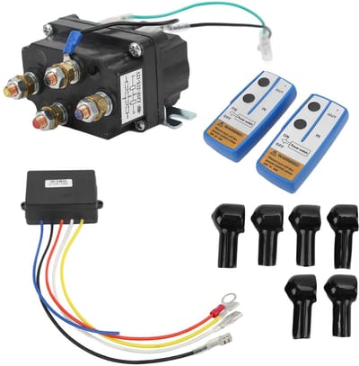 Allecto - Elektrisch Lierrelais - 250A 12V - Eenvoudig te installeren - Zwart gecoat - 2000lb-5000lb