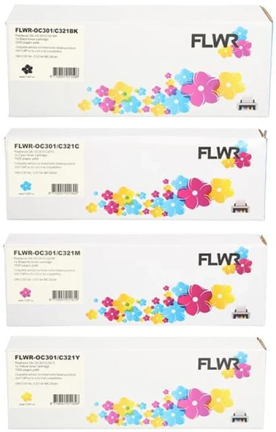 FLWR - Toners / Oki C301 / C321 / zwart en kleur / Geschikt voor Oki