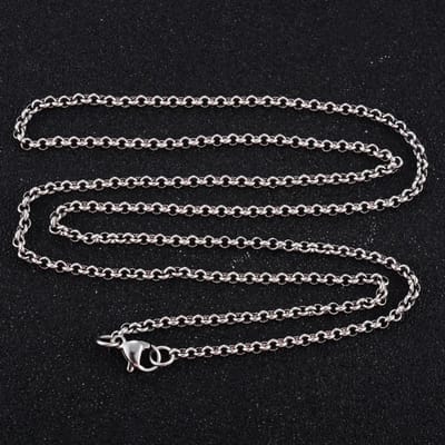 Aramat Jewels | Halskettingen | RVS Rolo Ketting Zilverkleurig – Ronde Schakelketting Staal Unisex | 45cm / 2.5mm |45cm | | Staal | Volwassenen | Verkleurd niet