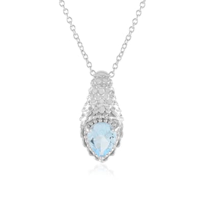 Cavill - Zilveren Halsketting 925 Sterling - Hemelblauwe Topaas 1,629 ct Peervorm - Elegante Druppel Hanger - Zilveren Ketting 45,5 cm