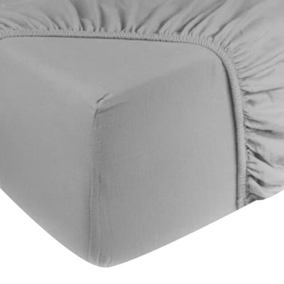 DoubleDry Jersey Stretch Hoeslaken - 100% Katoen - Tweepersoons 160x200 cm - 25cm Matrasdikte - Rondom Elastiek - Lichtgrijs