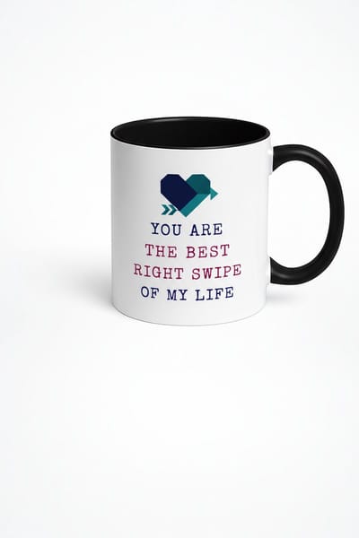 Mok "You Are The Best Right Swipe Of My Life" – Romantisch Cadeau & Liefdesverklaring