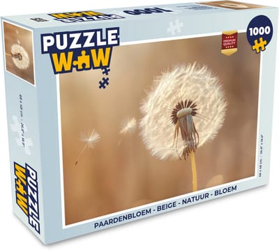 Puzzel Paardenbloem - Beige - Natuur - Bloem - Legpuzzel - Puzzel 1000 stukjes volwassenen