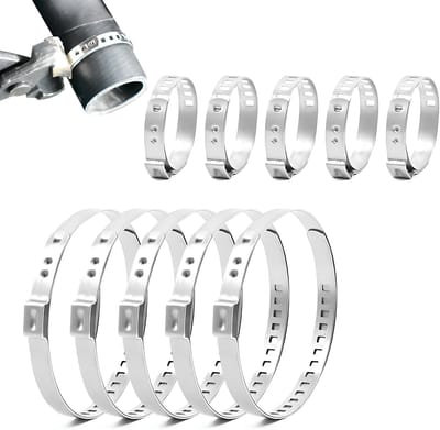 Dailygoods- CV Hoesband Set 10 Stuks - Slangklemmen RVS - Verstelbare Slangklemmen - Diameter 25-120 mm - Geschikt voor de meeste auto’s - Duurzaam en corrosiebestendig - Slangklem
