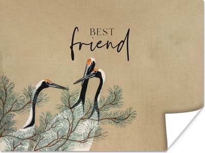 Poster Japandi - Quotes - Best friend - Beste vrienden - Spreuken - 160x120 cm XXL