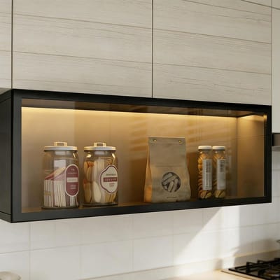 Opbergkast Keuken - Wandkast Deuren - Keuken Organiseren - Boorvrije Montage - 50 cm Breed - Grijs Wit
