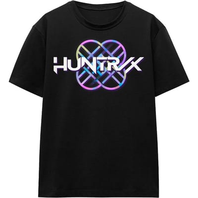 K-Pop Demon Hunters Dames/Dames Huntr/X Pastel Logo T-shirt (Zwart)