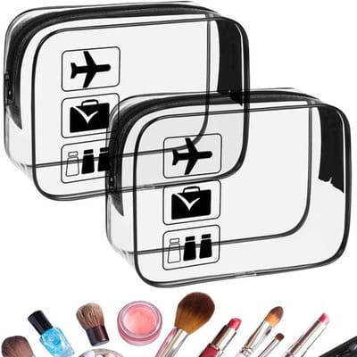 Dailygoods- Toilettas Waterdicht - Transparante Reis/Make-uptas - TSA-goedgekeurd - 2 Stuks - Draagbaar/Lichtgewicht - Afmetingen 20,5 x 5 x 15,5 cm - Reistasje