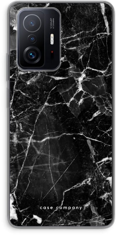 Case Company® - Hoesje geschikt voor Xiaomi 11T Pro hoesje - Zwart Marmer - Soft Cover Telefoonhoesje - Bescherming aan alle Kanten en Schermrand