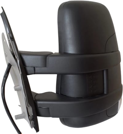 BILMAX Linker Buitenspiegel Vervanging voor Iveco Daily 2006–2014 Elektrisch Verstelbaar, Verwarmd, 7+2-Pins, Zwart, Handmatig Inklapbaar (Bestuurderszijde)