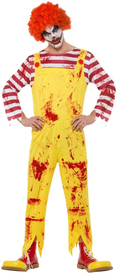 Smiffy's Clown kostuum - rood/geel - volwassenen - horror - halloween - carnaval 48/50