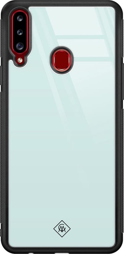 Casimoda® hoesje - Geschikt voor Samsung Galaxy A20s - Pastel Blauw - Luxe Hard Case Zwart - Backcover telefoonhoesje - Blauw