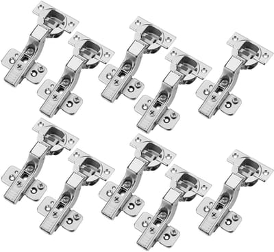 Set van 10 BLUM scharnieren binnen aanslag 71B3750 110° met automatische sluiting incl. montageplaten met excentrische verstelling 173H7100