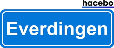 Hacebo - Plaatsnaam Sticker - 29x10 CM - Everdingen sticker - Verkeersborden sticker - grappige cadeaus - Everdingen
