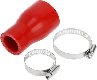 Dailygoods- Koelslang Siliconen - Rood - Binnendiameter 25-38mm - Lengte 76mm - Temperatuur tot 300°C - Meerlaags Weefsel - Siliconenslang
