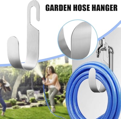 Metalen Slanghouder - Tuinslang Hanger - Buiten Opbergen - Roestvrij Staal - 22.5x10x5.5cm