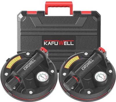 2 x Zuignappen voor Glas met Manometer - Professionele Vacuümzuiger voor Glas, Tegels en Marmer - Maximaal 200 kg per Stuk