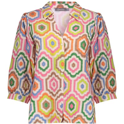 Geisha 63280-20 718 blouse ecru/tabacco/pink