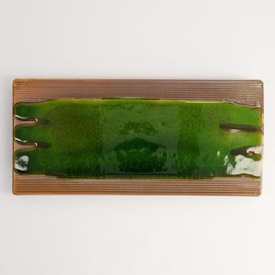 Tokyo Design Studio - Mino Craft Rechthoekig Bord - Groen/Bruin - 26 x 12 cm