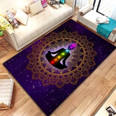 Nieuw In Rainbow 7 Chakra Mandala Boheemse Vloerkleed, Tapijt voor Woonkamer Slaapkamer Bank Deurmat Decoratie, Yoga Zachte Antislip Vloermat 60*90cm