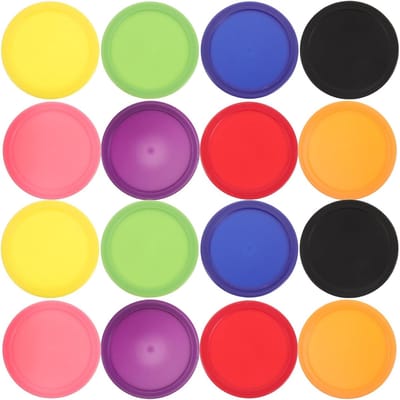 Airhockeypucks Vervangingsset - Tafelhockey Onderdelen - Spel & Training - Zware Duurzame Pucks - 6.4cm Diameter - Diverse Kleuren