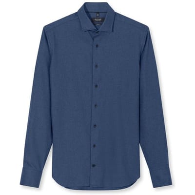 OLYMP Signature Casual Overhemd, Tailored Fit, Kent, Nachtblauw