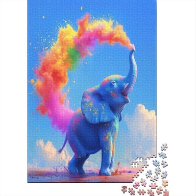Olifant Puzzel - 1000 Stukjes - Ontspanning Thuis - Hoge Resolutie Print - 75x50cm