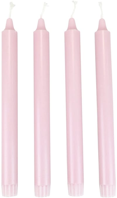 PURE Taper Candles Antique Rose Wenzel Candles Pink 250/23mm 4 stuks