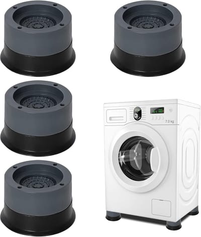 Anti Vibratie Voetjes - Wasmachine Dempers - Apparaten Stabiliseren - Zelfklevende Zuignap - 4 Stuks - Grijs