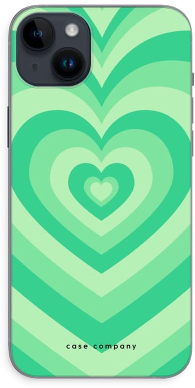 Case Company® - Hoesje geschikt voor iPhone 14 Plus hoesje - Hart Groen - Soft Cover Telefoonhoesje - Bescherming aan alle Kanten en Schermrand