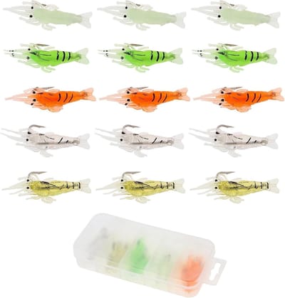 Zachte Garnalen Lokken - Kunstvis Aas - Vissen Op Baars - Realistische Zwemactie - 5 cm Lengte - Meerdere Kleuren