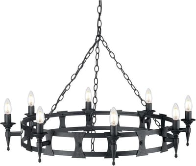 Elstead Lighting LED Kroonluchter | 8X E14 Max 60W | Dimbaar | Black