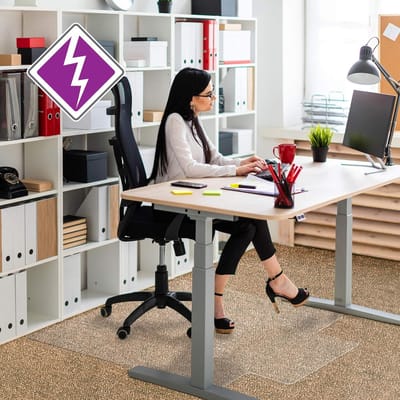 Vloerbeschermer Bureaustoel - Onderlegger Tapijt - Bescherming Vloeren - Antistatisch Vinyl Materiaal - 120 x 90 cm - Transparant