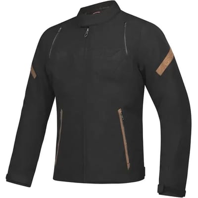 Ixon Striker Retro Zwart Bruin Waterdichte Textiele Motorjas - Jas