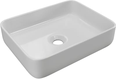 Vente-unique Rechthoekige keramische wastafel - Wit - 50 x 39 cm - JUNIKO II
