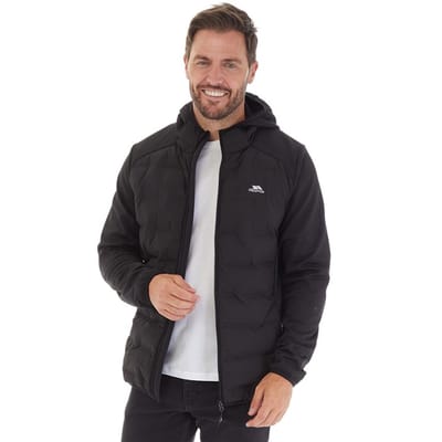 Trespass Heren Jorge Hybride Lichtgewicht Gevoerde Hoodie Jas Zwart maat XL