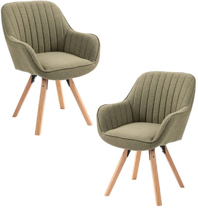Meubles Cosy Draaibare eetkamerstoelen - Set van 2 Stoffen zitting 360° draaifunctie - Groen