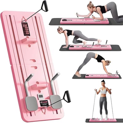 Pilates Board - Fitness Apparaat - Full Body Workout - Automatische Rebound - 106 x 41 cm - Roze