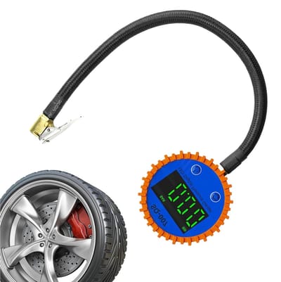 Digitale Bandenspanning - Bandenspanningsmeter - Voertuig Onderhoud - Met Slang - 0-18 Bar - Zwart