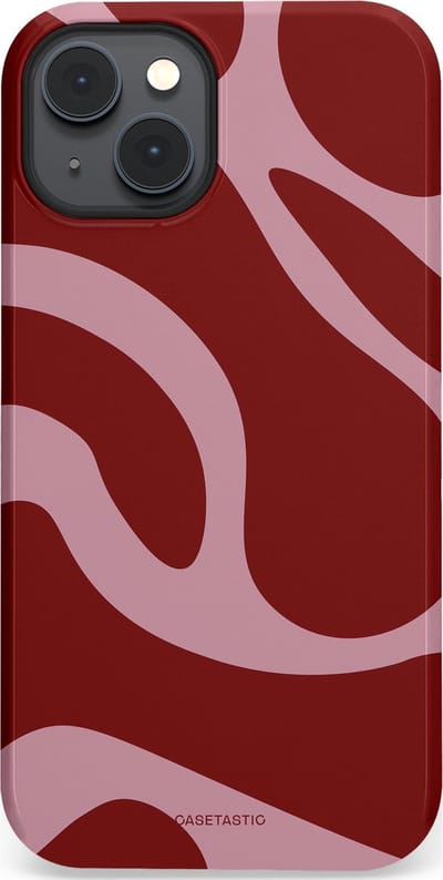 Casetastic hoesje geschikt voor Apple iPhone 14 Plus - MagSafe - Dubbellaagse bescherming - Roze Rode Framboos Blobs - Fashion Case - Bordeaux Lila