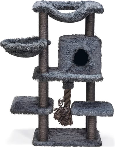 Beeztees Duco - Krabpaal - Grote Krabpaal - XXL - Grijs - 60x45x126 cm