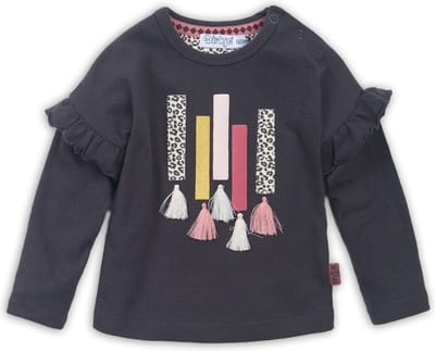 Dirkje - Baby t-shirt ls - Dark brown - Vrouwen - Maat 62