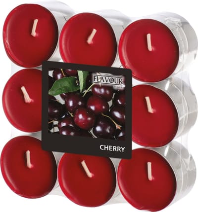 Conpax Candles Geur theelichtjes/waxinelichtjes - 18x - Cherry aroma - 4,5 branduren