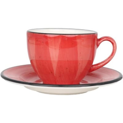Bonna Aura Passion - Thee kopjes & schotel - 230 cc - Porselein - set van 6
