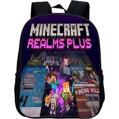 Sac d'école maternelle imprimé, Sac à dos dessin animé Minecraft 12 pouces, Léger et décontracté 12inch backpack