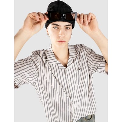 Blue Tomato Boxy Striped Linen Shirt patroon